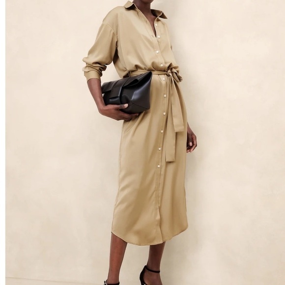 Banana Republic Factory Dresses & Skirts - NWOT - - fluid shirt dress in neutral lgh beige